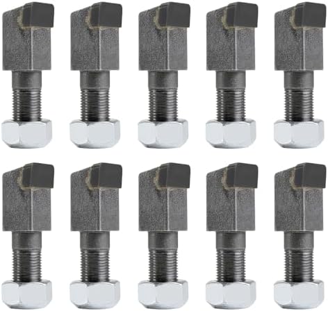 10 PACK 2-7/8"Lx3/4"W Stump Grinder Teeth with 5/8" Nuts Carbide Tipped | Compatible with Baumalight 1P24/Ashland FS19/Shaver SC50/JCB/Bradco SG26