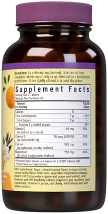 Bluebonnet Nutrition Calcium Magnesium Plus Vitamin D3 Earthsweet, Bone Health & Muscle Relaxation, Soy-Free, Gluten-Free, Kosher Certified, Dairy-Free, 90 Vanilla Flavored Chewable Tablets | Bone Health; Kosher Certified, Gluten-Free, Soy-Free, Dairy-Fr…