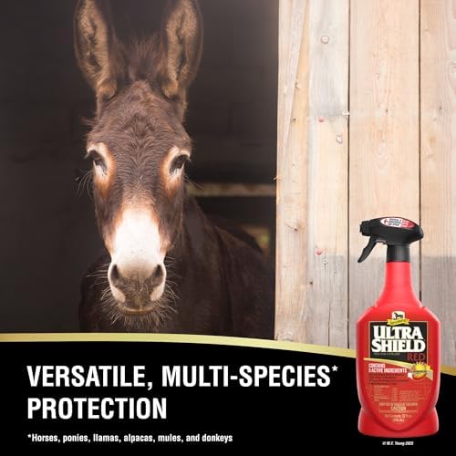 Absorbine UltraShield Red Insecticide & Repellent, 128 fl oz Gallon | Use on Horses & Premise, All-Weather up to 7 Days, Repels & Kills Multiple Species Including Flies, Mosquitoes & Gnats