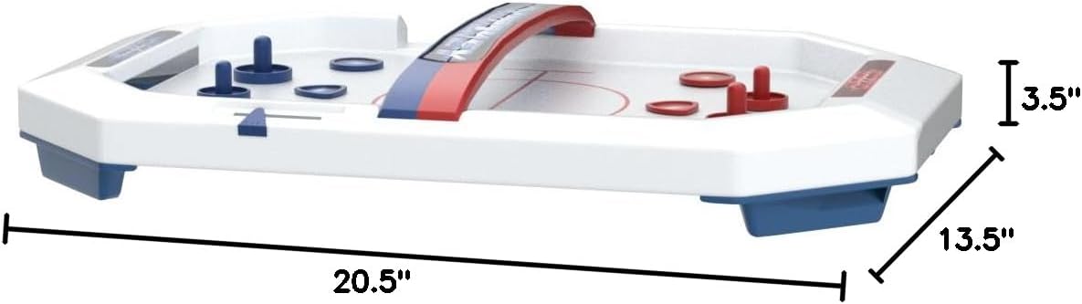 Game Zone Electronic Table-Top Air Hockey - Fast-Paced Sports Fun in an Easily Portable Battery-Operated Rink for Ages 5 and Up
