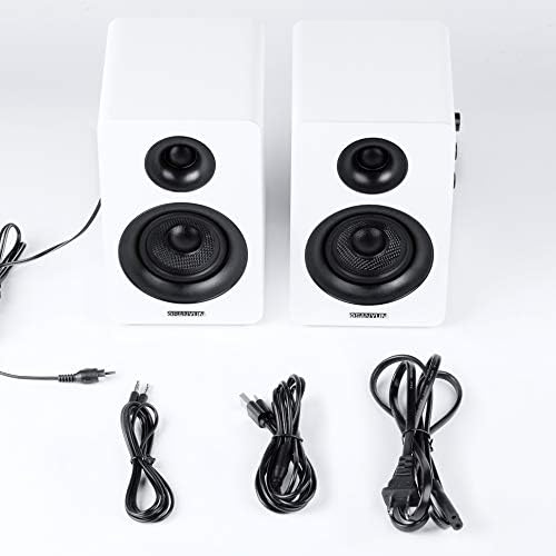 Sanyun SW208 3" Active Bluetooth 5.0 Bookshelf Speakers, Built-in 24bit DAC