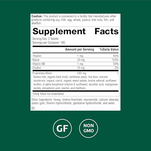 Standard Process Cataplex B-GF - Supports Nervous System Health - B Vitamins for Energy & Heart Support - Aids Energy During Physical Activity