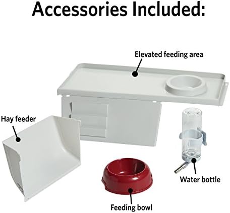 MidWest Homes for Pets 158 Wabbitat Deluxe Rabbit Home, Rabbit Cage, 39.5 L x 23.75 W x 19.75 H Inch, Maroon/White