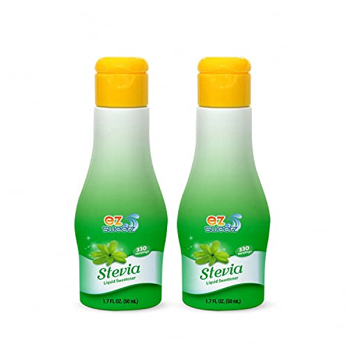 EZ-Sweetz (2-Pack 1.36oz - Liquid De-Bittered Stevia Sweetener 300 Servings/Bottle)