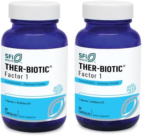 Klaire Labs SFI Health Ther-Biotic Factor 1 Probiotic, 60 Capsules | Gut + Immune Support, Lactobacillus Rhamnosus Single Species Probiotic, 20 Billion CFU, L Rhamnosus Probiotics
