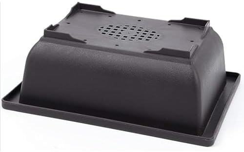 15 PCS 6.5 Inch Bonsai Training Pots with Trays, Rectangular Plastic Growing Pots, Flower Succulent Pots Container for Garden, Yard, Office, Porch