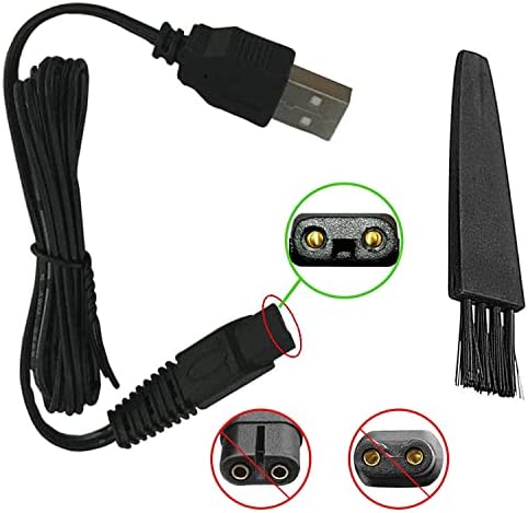 Shaver Charger for Solo Men's Rechargeable Full Body Hair Trimmer Replacement Electric Shaver Charging Cable 5V USB Charger with Cleaning Brush(1 Packs)