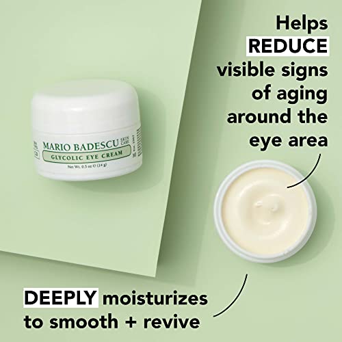 Mario Badescu Eye Cream for Dark Circles and Puffiness – Hyaluronic, Caffeine or Glycolic – Hydrating, Firming and Anti Aging Overnight Under Eye Care Treatment for Fine Lines and Wrinkles