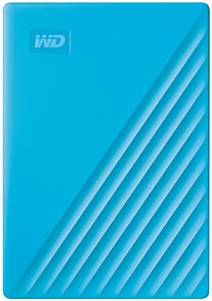 WD 2TB My Passport, Portable External Hard Drive, Blue, backup software with defense against ransomware, and password protection