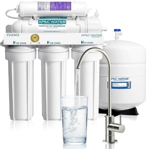 APEC Water ROES-50, 5-Stage Under Sink Reverse Osmosis System, 50 GPD | NSF Certified 372 & 58, Reduces 99% of Impurities, DIY Installation