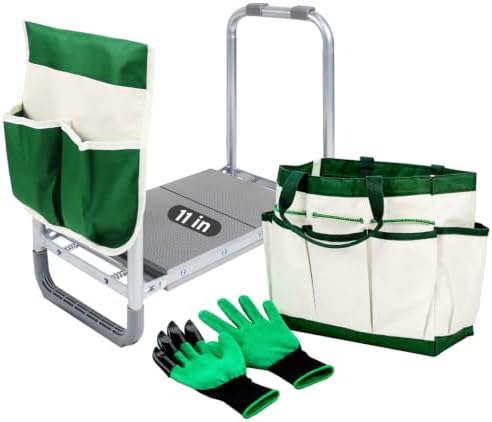 BESTHLS Garden Kneeler and Seat - Heavy Duty Folding Stool with Thick Pad, Tool Pouch, 330 lbs Capacity - Knee & Back Support, Perfect for Seniors, Women, Men