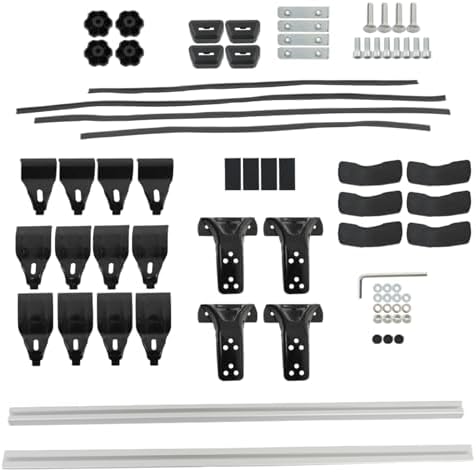 Universal 48 330LB Car Top Roof Cross Bar Luggage Cargo Carrier Rack w/ 3 Kinds Clamp Silver