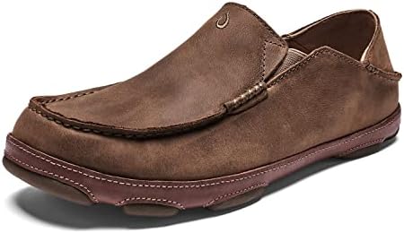 OluKai Moloa Men's Premium Leather Shoes, Easy Slip On & Off Design | Casual & Versatile Loafer, Drop-in Heel & Enhanced Traction