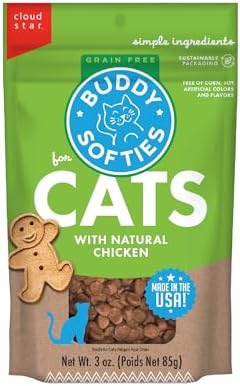 Buddy Biscuits Soft & Chewy Grain Free Cat Treats, Chicken, 3 oz. Pouch