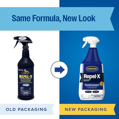 Farnam Repel-X Ready-to-Use Horse Fly Spray for Horses, 32 Fl Oz | Insect Control with Permethrin: Repel-X helps protect horses against barn flies