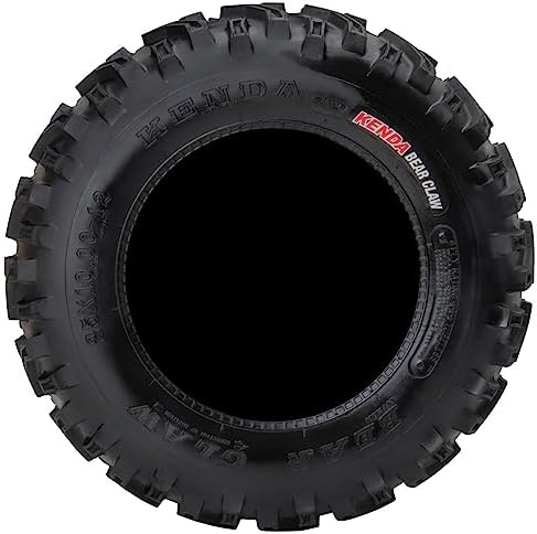 Kenda Bearclaw K299 ATV Tire - 25X10.00-12 | ATV & UTV All Terrain All Season Traction 50N Rated 6 Ply Bias Construction Black Sidewall Tire