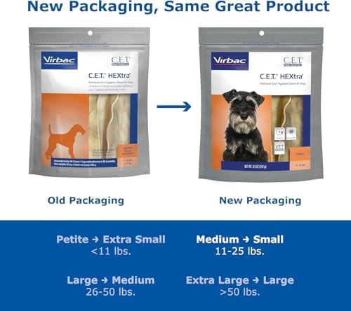Virbac C.E.T. Hextra Premium Oral Hygiene Chews for Dogs, Large | Rawhide dog dental chews, long lasting dog chews, beefhide rawhide chews reduces plaque and tartar