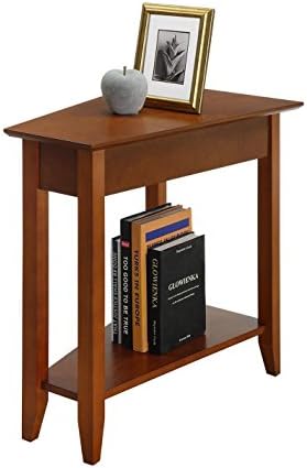 Convenience Concepts American Heritage Wedge End Table 24" - Classic Living Room Table with Storage Shelf, Side Table for Family Room, Bedside Table, Espresso