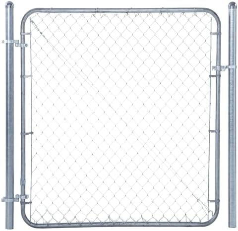 Adjust-A-Gate Chain Link Walk Gate Kit, Fits 24-72 in. Openings & Up to 4 ft., Round Corner Frame, Gray - Heavy-Duty Outdoor Reinforcement & Accessories for Gates and Fences