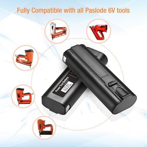 Powerextra 2 Pack 4000mAh 6V Battery Compatible with Paslode 404717 B20544E BCPAS-404717 404400 900400 900420 900600 901000 902000 B20720