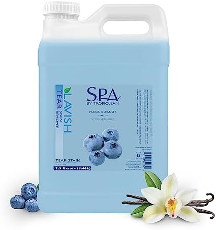 TropiClean SPA Tear Stain Remover for Dogs, Blueberry Facial, 2.5 Gallon
