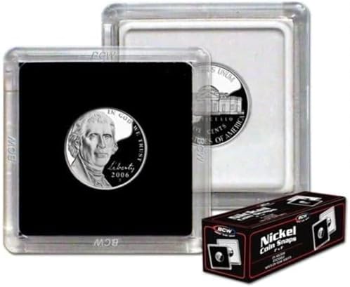 BCW 2x2 Coin Snap - 25 ct Penny Holder | Archival Safe Coin Protector | Crystal Clear Polystyrene Coin Display Case | Ideal for US Lincoln Penny | Coin Holders for Collectors