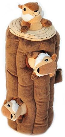 ZippyPaws Burrow Hide & Seek Plush Puzzles - Monkey 'n Banana | Interactive Dog & Puppy Toys for Boredom, Stimulating Pet Products to Keep them Busy, Squeaky Toy for Enrichment