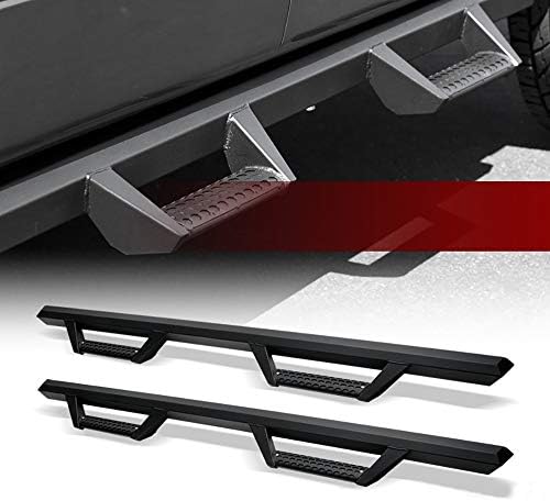 Hoop Drop Step Side Bars Board Matte Black 2007-2018 for Chevy Silverado/GMC Sierra Crew Cab