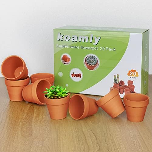 KOAMLY 3 inch Plant Nursery pots Number of Items in a 20 Pack, with Drain, Succulent Seedling Planter, use with Indoor, windowsill