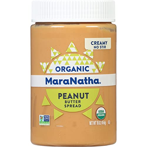 MaraNatha Organic Creamy Peanut Butter Spread, No Stir, 16 Ounce Jar