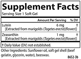Carlson Lutein, 6 mg, + Zeaxanthin, Made with Lutemax 2020, 60 Softgels | Healthy Vision; Eye Function