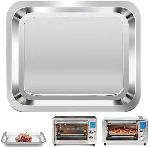 Air Fryer Grill Pan for Emeril Lagasse Everyday 360 Air Fryer, 12''×10'' Stainless Steel Air Fryer Accessories Replacement Crisper Tray Bake Pan, Not fit for Emeril Lagasse 26 QT 25 QT French Door