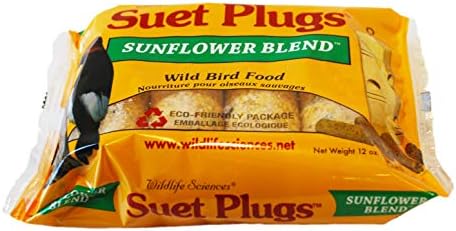 Wildlife Sciences Suet Plugs 48 Pack, Case of 12 Individually Wrapped 12 oz 4 Packs (Peanut Blend)