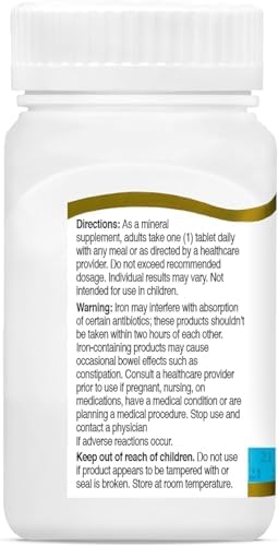 21st Century Slow Release Iron 45mg Tablets, Gentle on Stomach, 60 Count | High-Potency Ferrous Sulfate, Compare VS. Slow FE® & Healthy Red Blood Cells, Gluten Free, No Added Yeast, For Women & Men