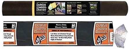 Dewitt Professional Max Weed Barrier Fabric 4.1 oz, Black, 4 x 250 Feet – Heavy-Duty Weed Control and Ground Cover for Gardens, Beds, Mulch, Outdoor Landscaping, and Yard Areas