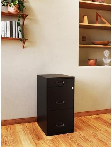 Realspace® SOHO 18" D 3-Drawer Organizer Vertical File Cabinet, Black