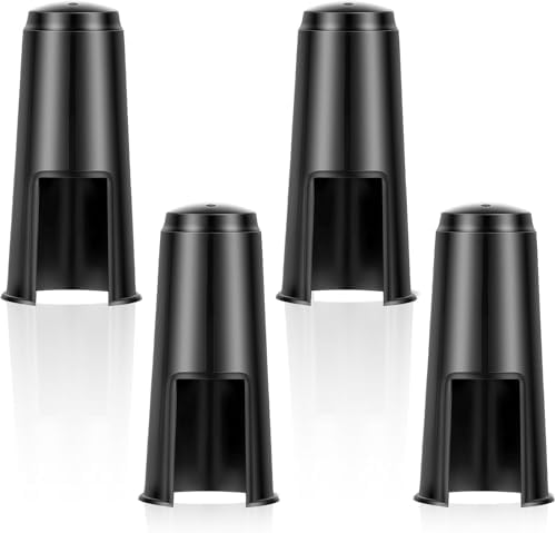 4 Pack Alto Sax Mouthpiece Cap, Plastic Protective Cover Replacement for Alto Saxophone, Clarinet, Woodwind Instrument (Black, 1.25x2.87 Inches)