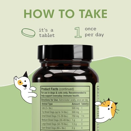 Dr. Mercola SpiruGreen for Cats & Dogs - Antioxidant Support - Spirulina & Astaxanthin - Nutrient-Dense Microalgae Formula - 180 Tablets