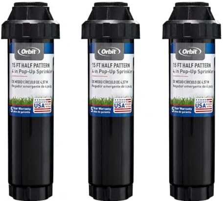 3-Pack Orbit 54345 4" Pop-Up Spray Head Sprinkler with Half Pattern Nozzle