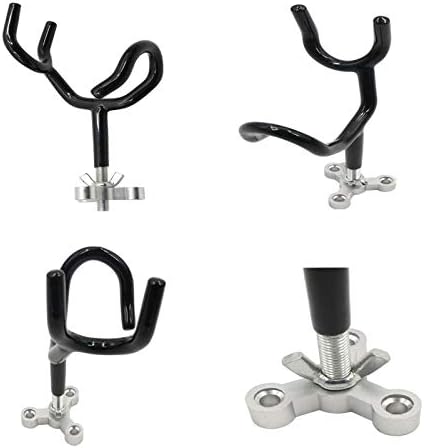 4PCS Sure Grip Steel 20 Degree Angle Rod Holder with Mounting Base Fishing Rod Holder for Boat, Ship, Yacht and More for Fishing Lovers