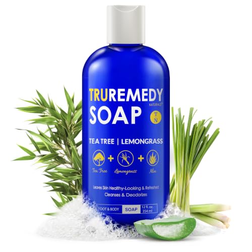 Truremedy Naturals 12 oz Tea Tree Oil Body Wash - Invigorating Tea Tree Soap with Peppermint, Aloe, Eucalyptus, Coconut and Olive Oil - Refreshing Body Wash for Men and Women - Shower Gel Cleanser