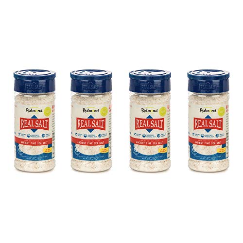 Redmond Real Sea Salt - Natural Unrefined Gluten Free Fine, 10 Ounce Shaker (2 Pack)
