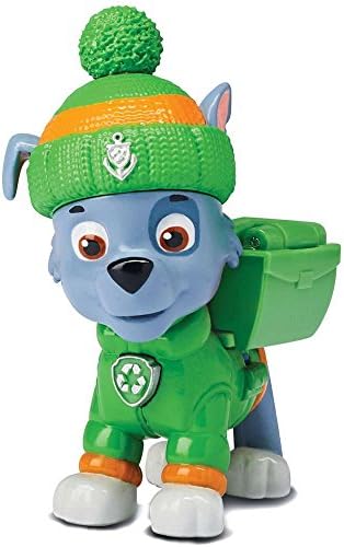 Paw Patrol Snow Rescue – Rocky with Transforming Pup Pack and Badge