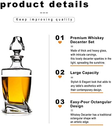 LUXU Whiskey Decanter,25 oz
