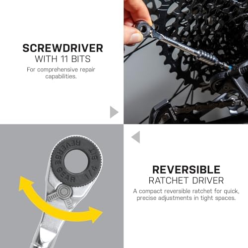 Topeak Ratchet Rocket Lite DX Bike Repair and Maintenance Tool, 16 Functions, Includes Nylon Bag, Black | bike-multifunction-tools