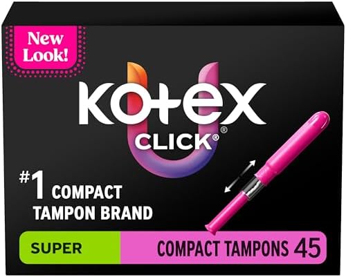 U by Kotex Click Compact Tampons, Super, Unscented, 45 Count