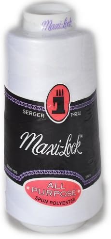 Maxi-Lock White Serger Thread, 3000 Yard Cone by MAXI LOCK