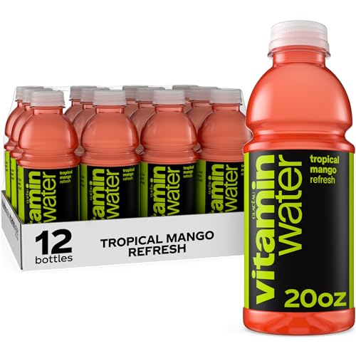 vitaminwater Refresh Tropical Mango, Flavored Water Beverage Bottles, 20 fl oz, 12 Pack