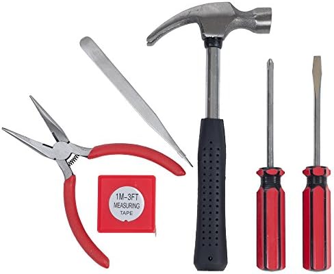 Stalwart - 75-HT1007 Household Hand Tools, Tool Set - 6 Piece by , Set Includes – Hammer, Screwdriver Set, Pliers (Tool Kit for the Home, Office, or Car) Black | Tool Set with Hammer, Screwdriver Set, Pliers and Hardshell Carrying Case - DIY Repair Kit f…