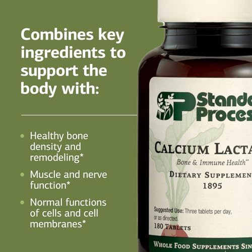 Standard Process - Calcium Lactate Powder - Bone Health & Immune Support - Calcium Magnesium Supplement for Bone Strength & Blood Health - Non-Dairy, Soy & Gluten-Free - 12 oz